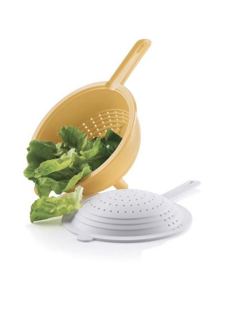 tupperware duo vergiet geel wit, Huis en Inrichting, Keuken | Tupperware, Ophalen of Verzenden, Nieuw, Geel, Overige typen