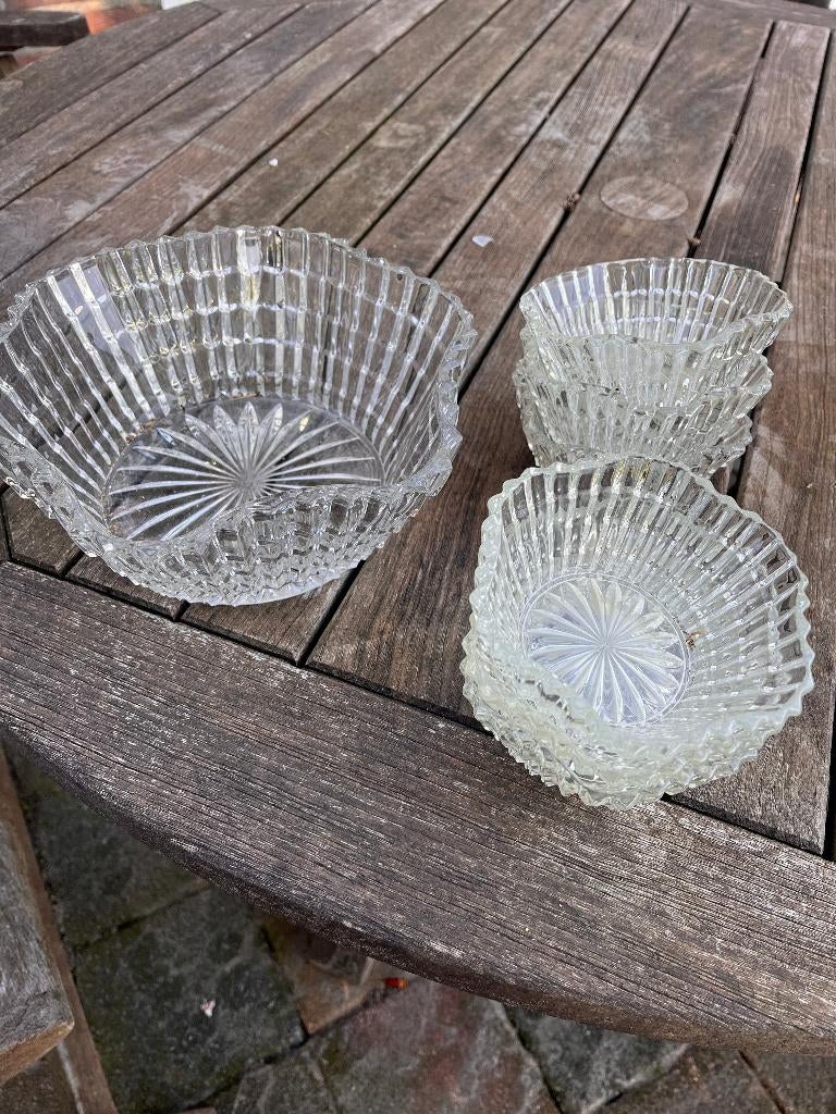 glazen vintage bowlset, Antiek en Kunst, Ophalen of Verzenden