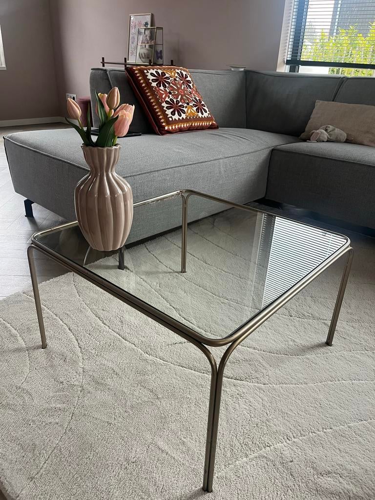 Riverdale Salontafel - Goudkleurige Details, Huis en Inrichting, Tafels | Salontafels, Ophalen, Gebruikt, Vierkant, 50 tot 100 cm