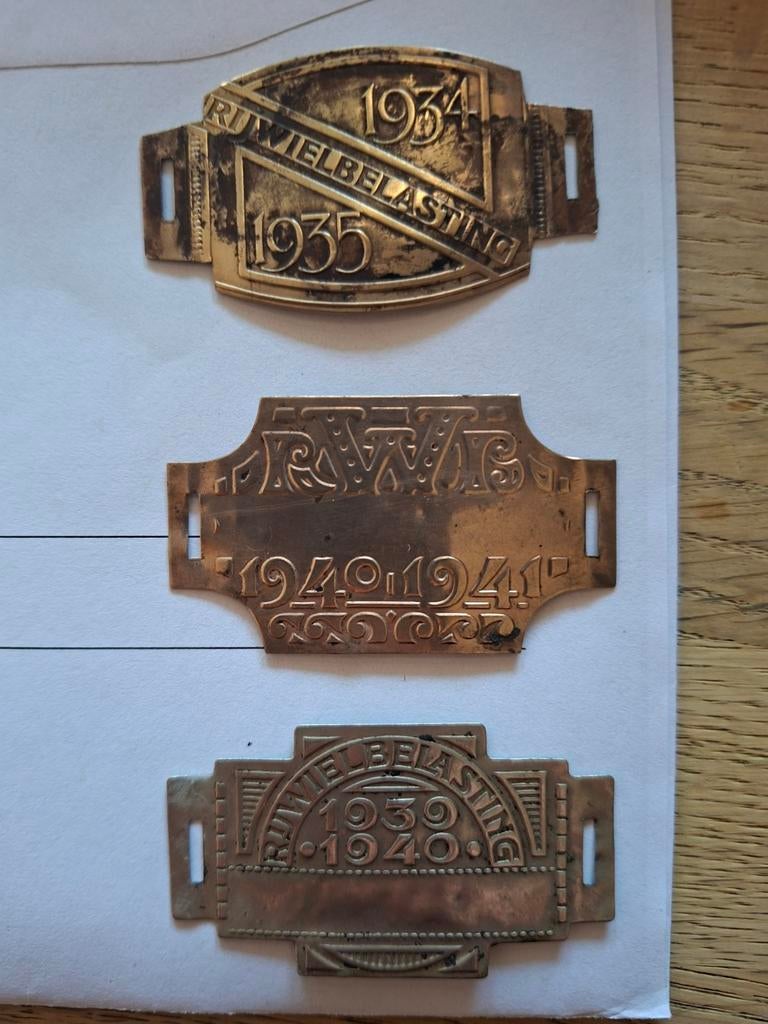 Oude Rijwiel belasting Plaatjes, Ophalen of Verzenden, Gebruikt