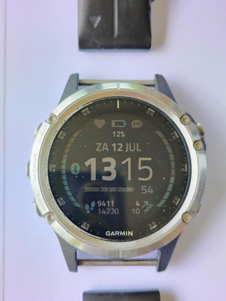 Garmin Fenix 5 Plus Multisport horloge (47mm), Gebruikt, Zwart, Garmin, Ophalen of Verzenden