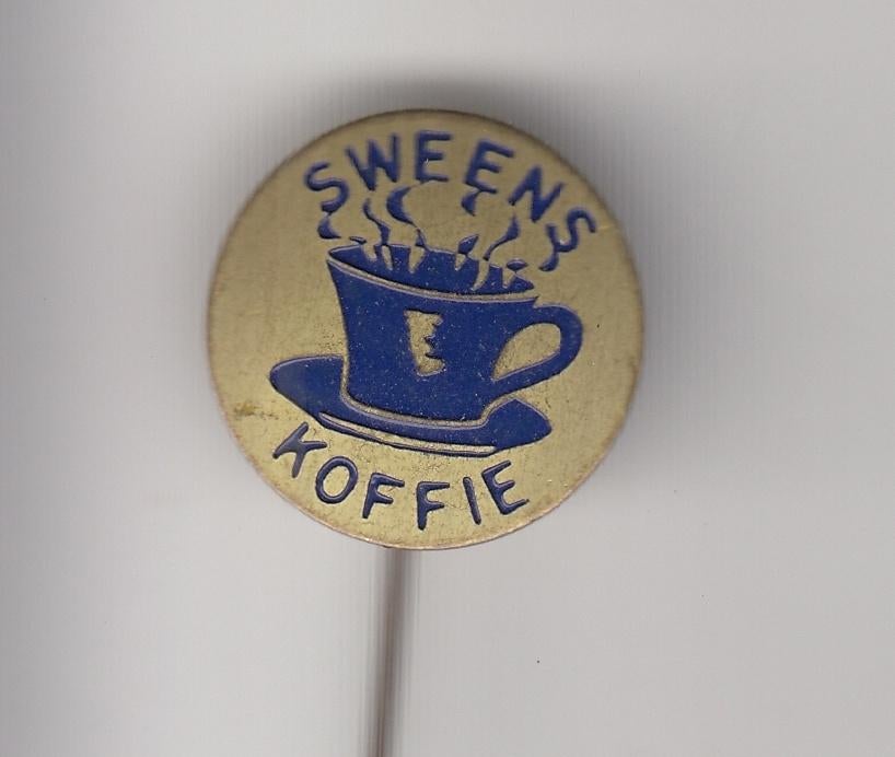 Koffie Sweens speldje, Verzamelen, Gebruikt, Niet vindbaar, Niet vindbaar, Speldje of Pin