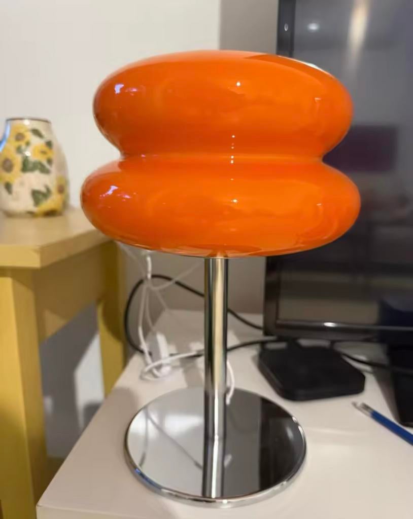 Oranje Italiaanse Bauhaus Stijl Tafellamp – Glaslamp NIEUW!, Verzenden, Nieuw, Glas, Minder dan 50 cm