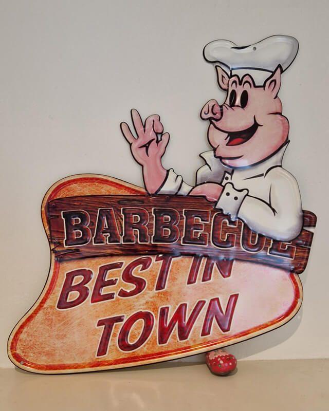 Barbecue, pig, wandbord, metaal, bbq, varken, Ophalen of Verzenden, Nieuw
