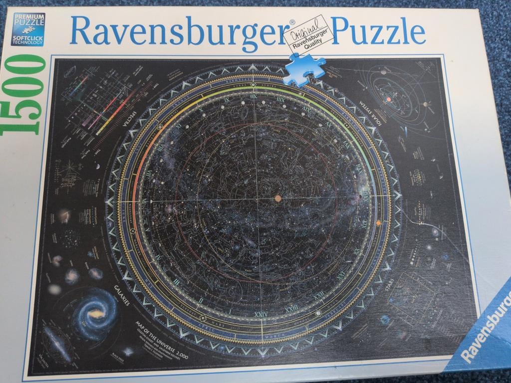 Ravensburger Puzzle - Map of the Universe 1500 stukjes, Hobby en Vrije tijd, Ophalen of Verzenden, 500 t/m 1500 stukjes