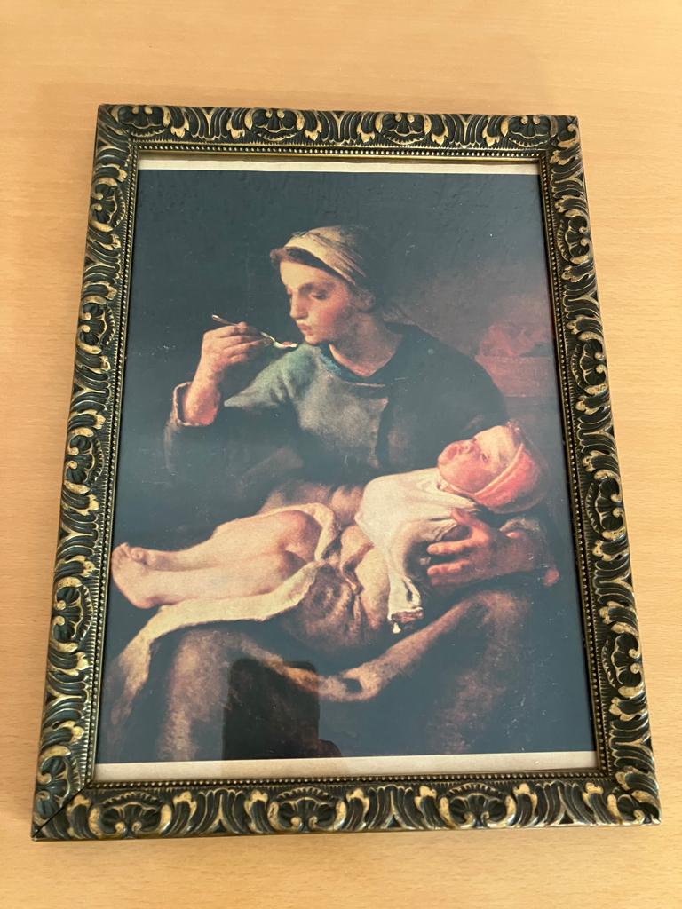 Wanddecoratie Vrouw die haar kind eten geeft, Ophalen of Verzenden, Gebruikt