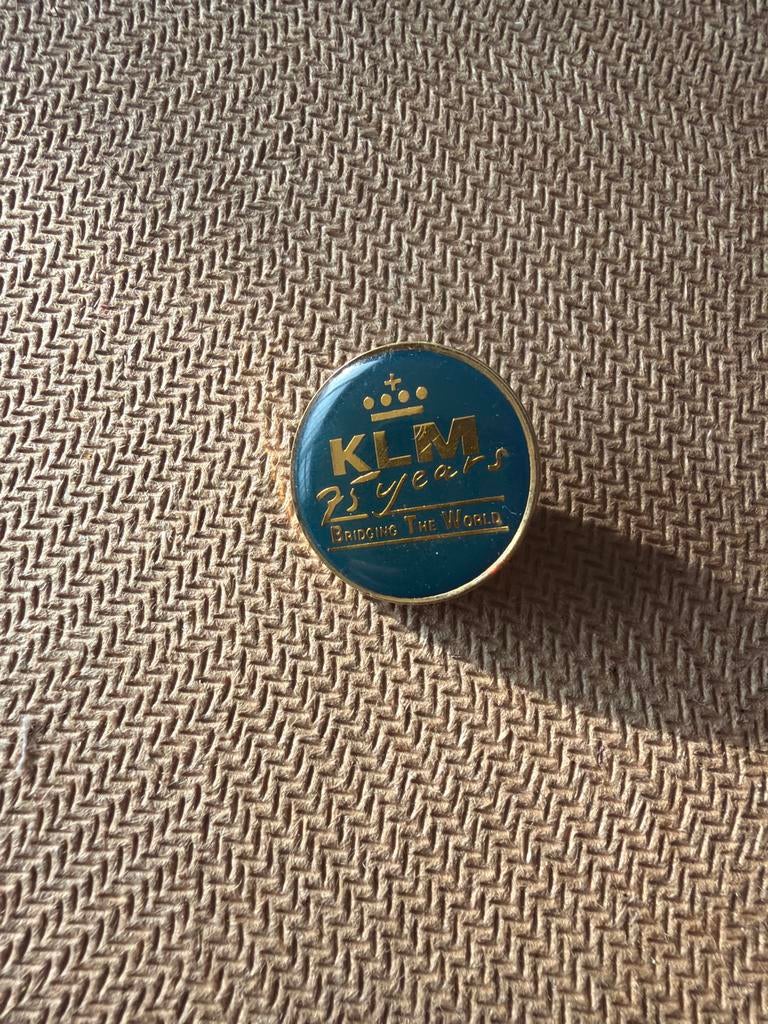 KLM 75 Jaar Speldje, Ophalen of Verzenden, Gebruikt, Merk, Speldje of Pin