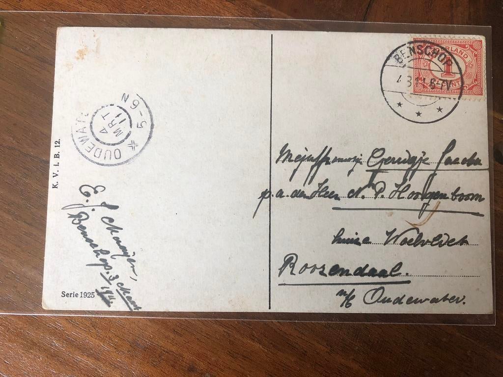 842 Ned. BENSCHOP + OUDEWATER, Ophalen of Verzenden, Envelop