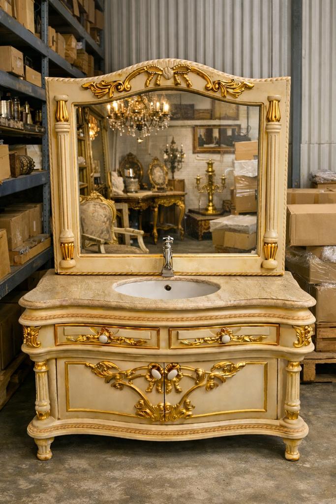 Creme goud wastafel meubel, Ophalen of Verzenden