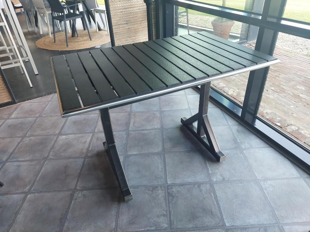 terrastafel 110x70cm of 120x80cm zwaar model **windvast**, Ophalen, Nieuw, Rechthoekig, Metaal