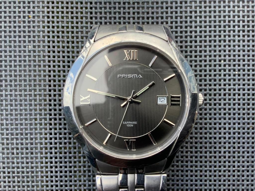 Prisma horloge - sapphire glas, water resistant, stainless, Staal, Staal, Polshorloge, Zo goed als nieuw