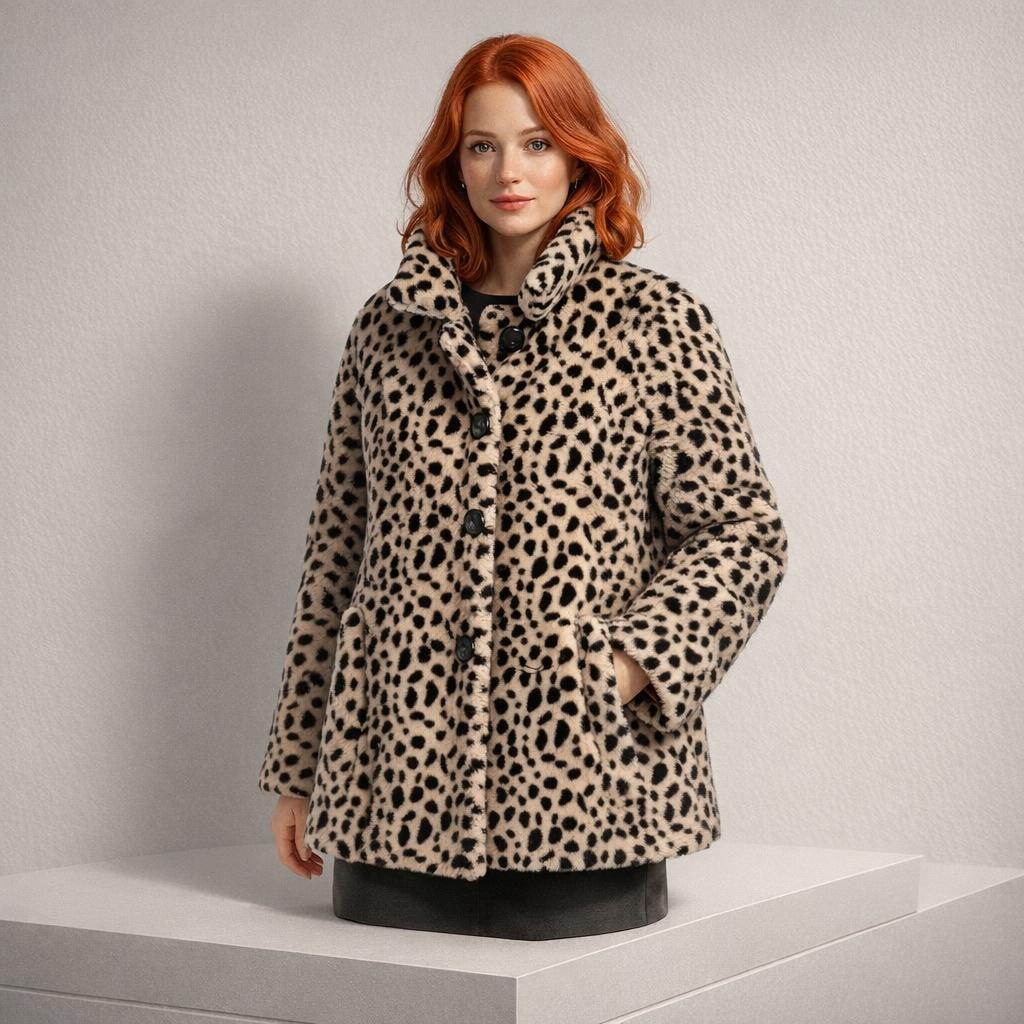 King Louie Trapeze Coat mantel jas bruin panter M/38 NIEUW, Ophalen of Verzenden, Nieuw, Maat 38/40 (M), Bruin