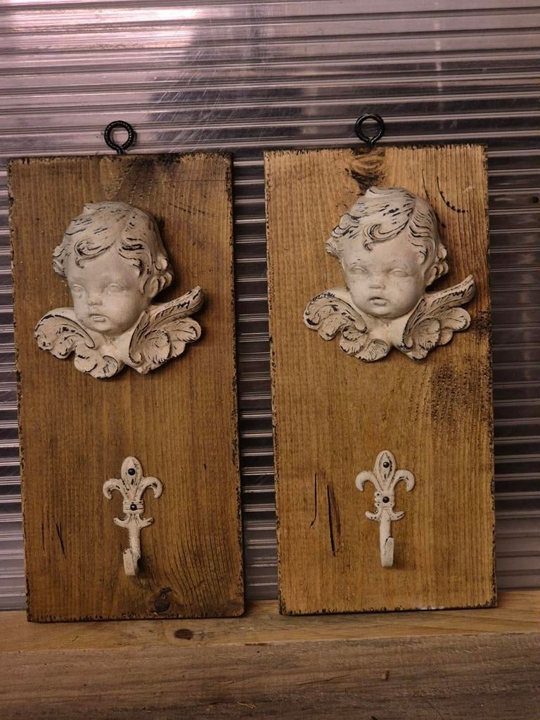 Brocante engel kapstokje, Antiek en Kunst, Curiosa en Brocante, Ophalen of Verzenden