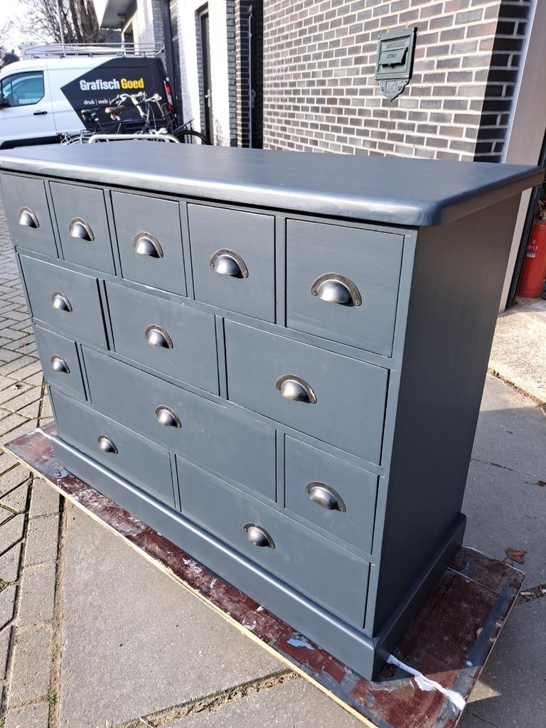 Grenen grijze ladekast refurbished, Ophalen, RoDeKo Volendam, R.kooij65@gmail.com, Gebruikt