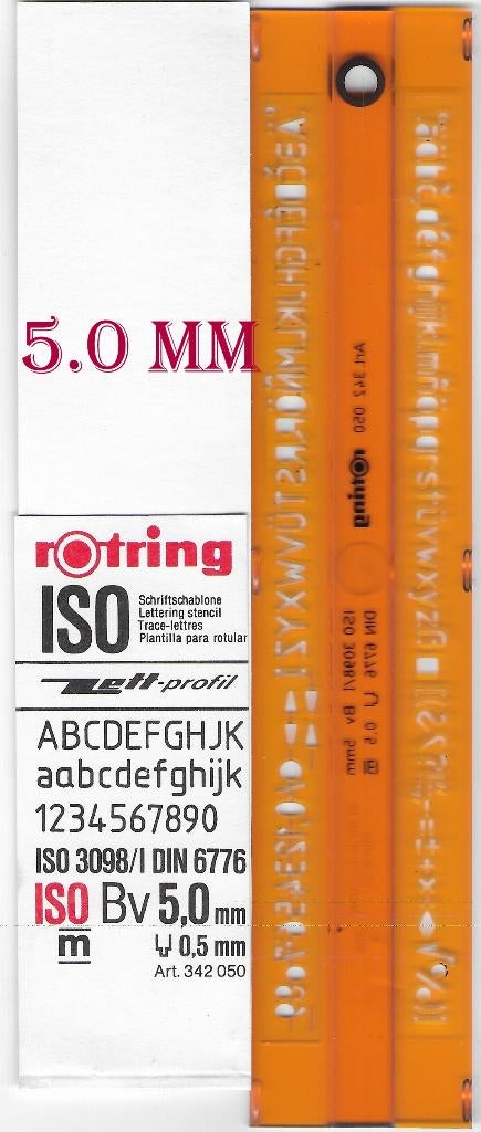 LETTERSJABLOON ROTRING 5.0X0.5MM, Ophalen of Verzenden, Nieuw, Overige typen