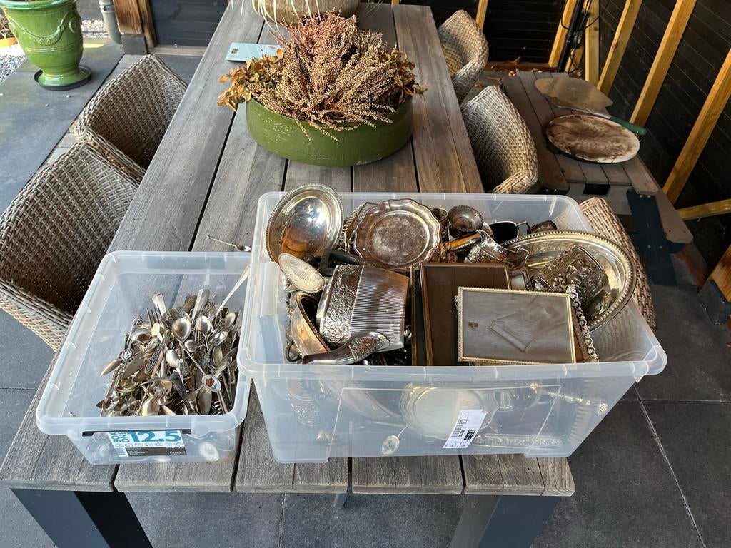 16 KG verzilverd bestek en servies!, Antiek en Kunst, Antiek | Goud en Zilver, Ophalen of Verzenden, Zilver