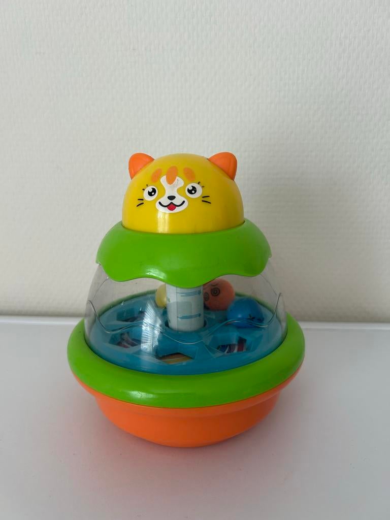 Leuke draaiende tol met kattengezichtje en balletjes, Kinderen en Baby's, Speelgoed | Babyspeelgoed, Ophalen of Verzenden, Gebruikt
