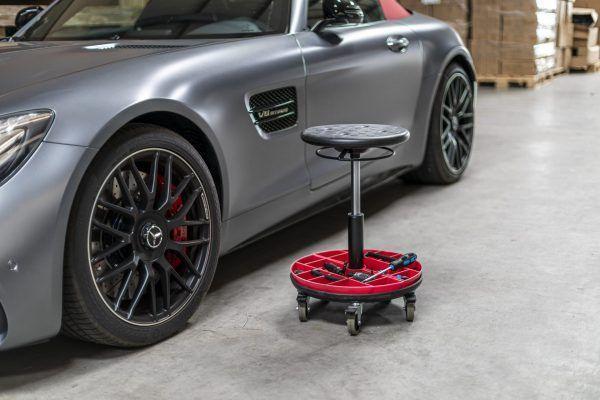 Nieuwe tabouret / werkplaatskruk met materiaalschaal, Ophalen of Verzenden, Nieuw, Kunststof