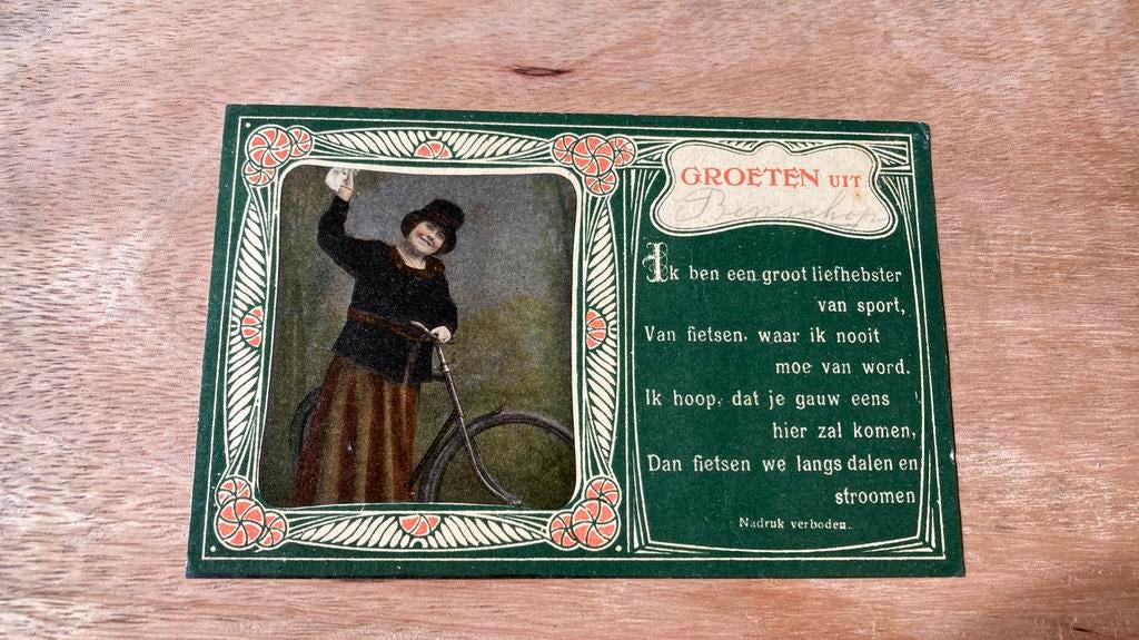 Oude ansichtkaart Groeten uit Benschop 1921, Ophalen of Verzenden, 1920 tot 1940, Gelopen, Zuid-Holland