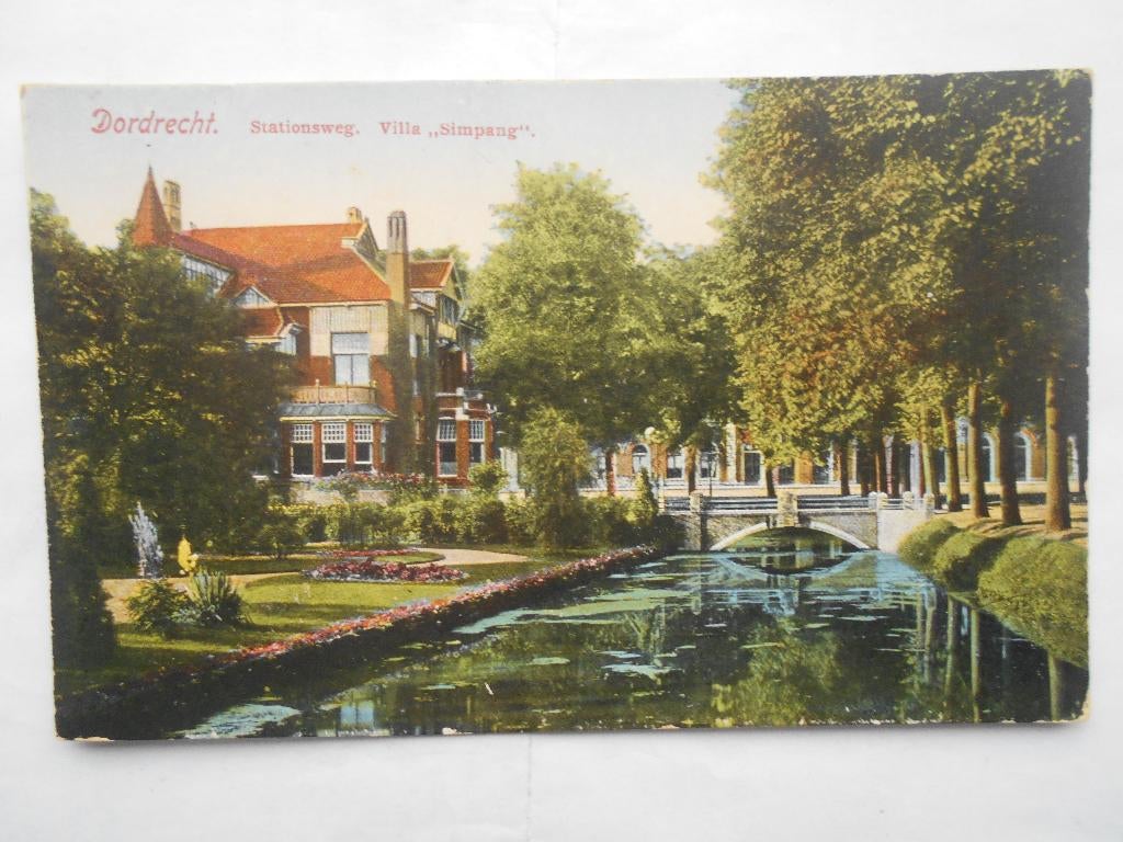Dordrecht Stationsweg Villa Simpang foto: Tollens oud Dordt, Ophalen of Verzenden, Voor 1920, Ongelopen, Zuid-Holland