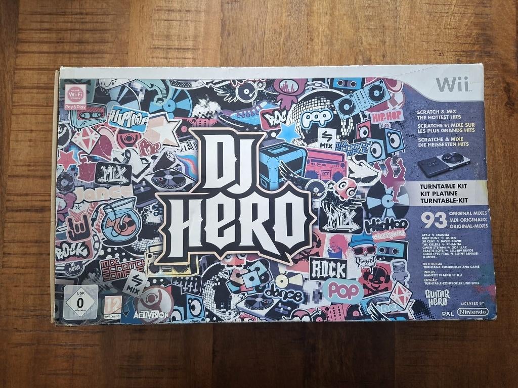 Nintendo Wii DJ Hero With Turntable Kit, Spelcomputers en Games, Games | Nintendo Wii, Zo goed als nieuw, Muziek, 1 speler, Vanaf 12 jaar