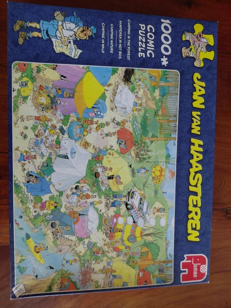 Jan van haasteren puzzel 1000 stukjes kamperen in het bos, Ophalen of Verzenden, 500 t/m 1500 stukjes, Zo goed als nieuw