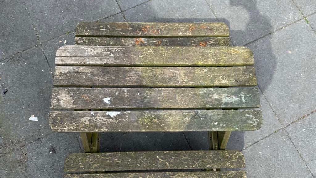 Houten mini picknicktafel - Gebruikt, Ophalen, Gebruikt, Rechthoekig, Hout