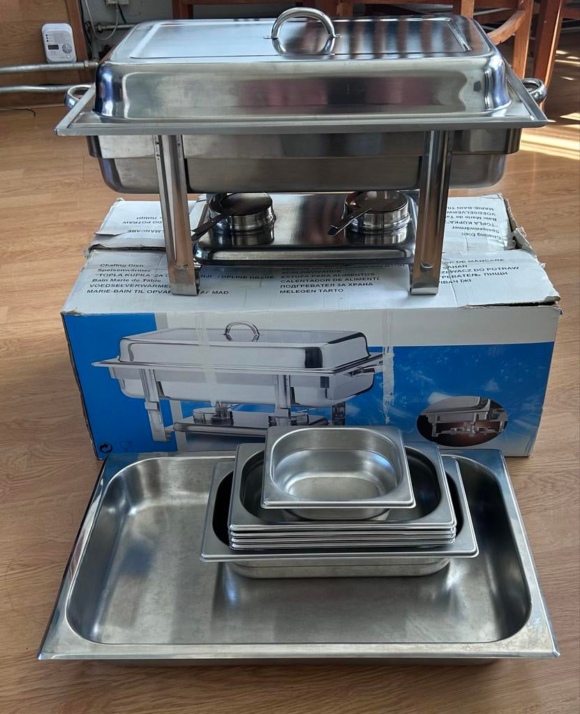 Chafing Dish Set - Roestvrijstalen Voedselverwarmer, Ophalen of Verzenden, Gebruikt, Overige typen