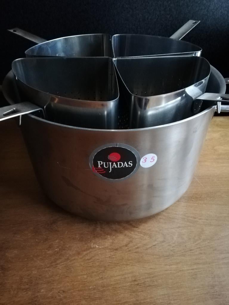 Pujadas pasta kookpan 4 vaks RVS horeca, Huis en Inrichting, Keuken | Potten en Pannen, Kookpan of Snelkookpan, Rvs, Ophalen