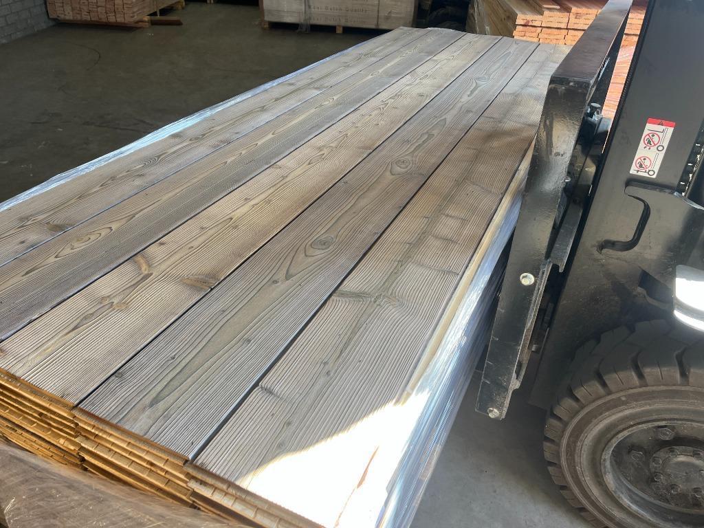 Gebrand en geborstelde vuren planken behandeld 185mm FJORD, Ophalen of Verzenden, 75 m² of meer