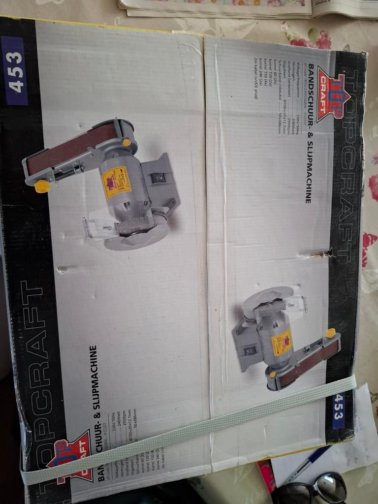 Topcraft Bandschuur- & Slijpmachine 240W, Doe-het-zelf en Verbouw, Ophalen of Verzenden, Nieuw, Minder dan 700 watt