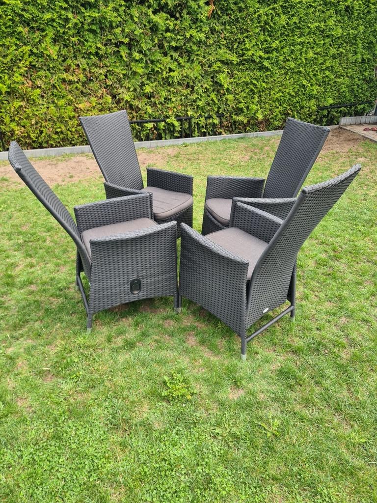 Set van 4 tuinstoelen met verstelbare rugleuning, Tuin en Terras, Tuinsets en Loungesets, Ophalen