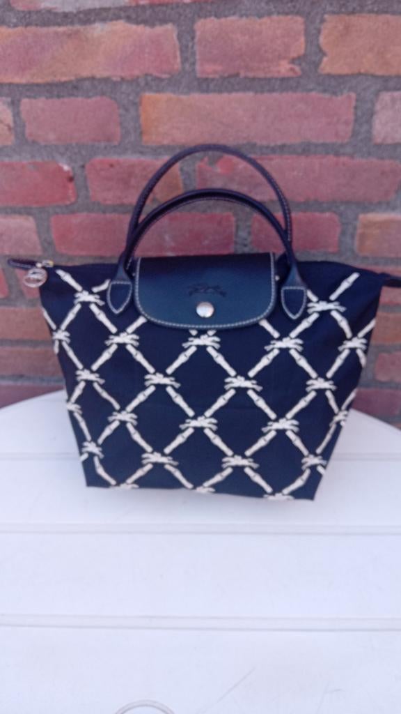 Longchamp Le Pliage type "S", zwart/wit design, origineel, Ophalen of Verzenden, Zo goed als nieuw, Zwart, Handtas