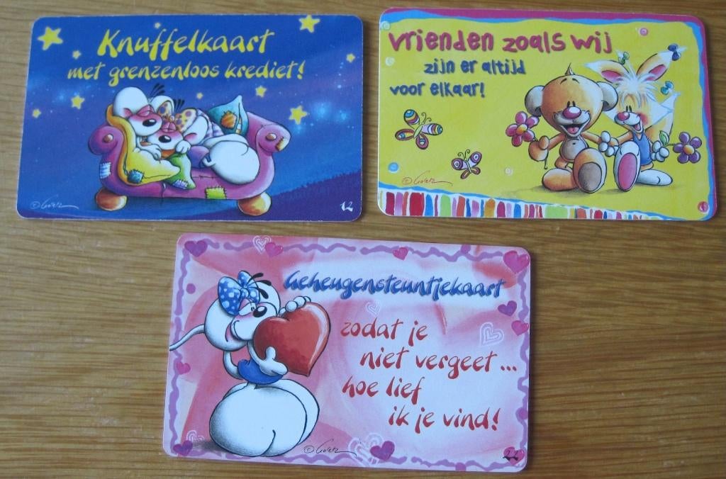 drie plastic Diddl pasjes met tekst, Verzamelen, Diddl, Ophalen of Verzenden, Zo goed als nieuw, Overige typen