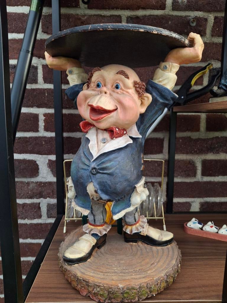 Decoratieve butler met dienblad - Uniek beeld, Verzamelen, Ophalen