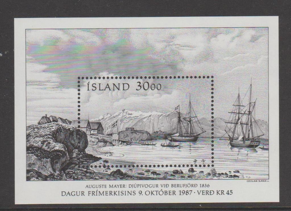 IJsland blok Dag van de Postzegel (1987)., Verzenden, IJsland, Postfris