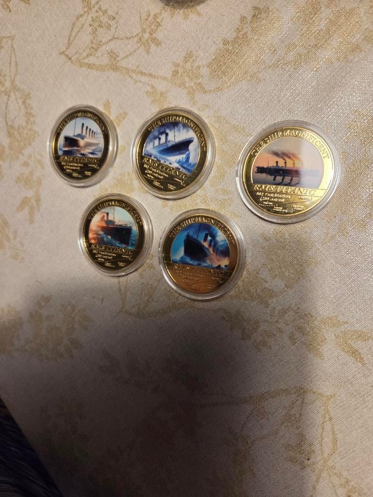 Titanic Herdenkingsmunten Set - 5 Stuks, Ophalen of Verzenden