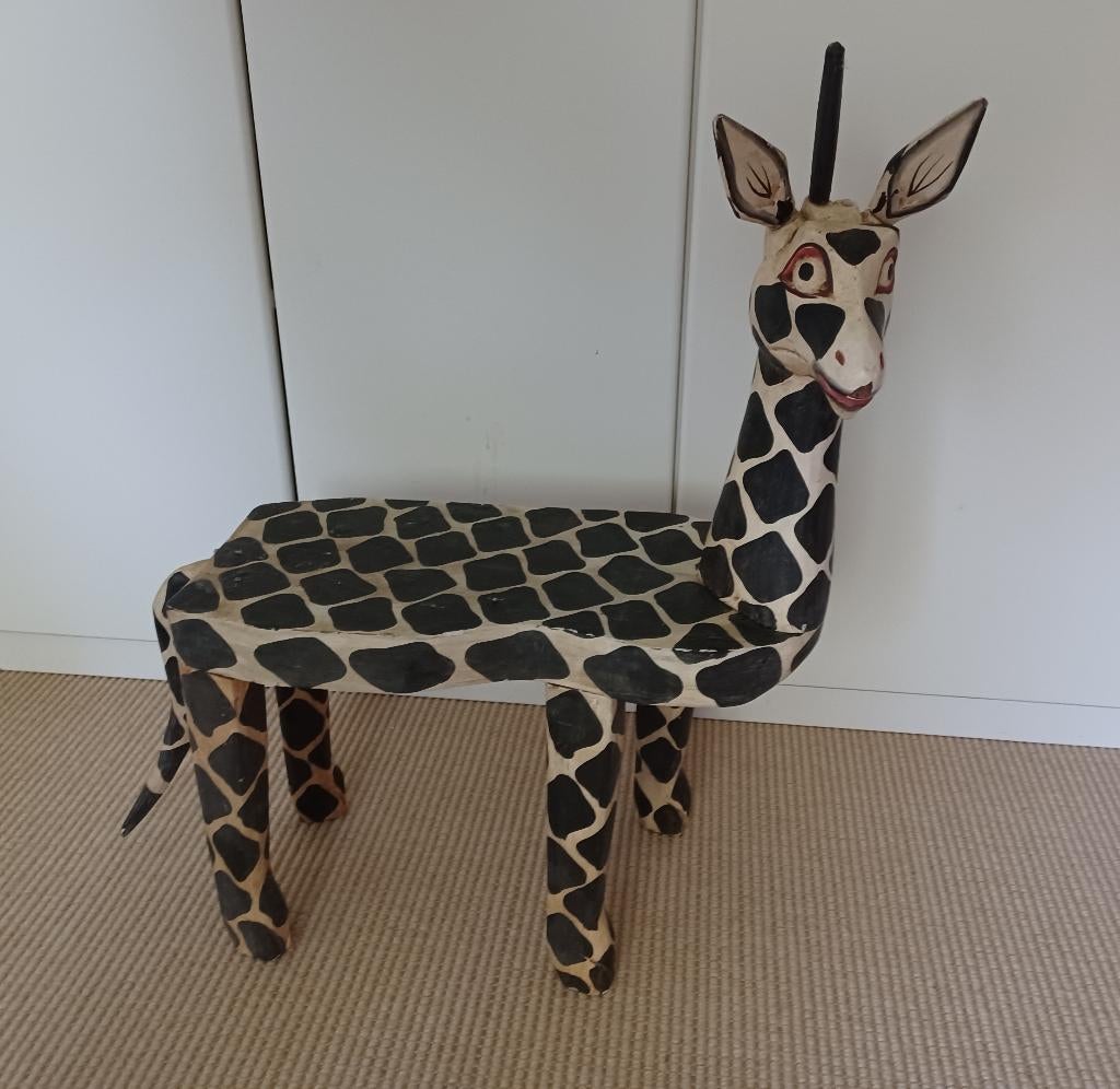 HOUTEN BALINESE GIRAF, Hout, Meerkleurig, Ophalen of Verzenden, Gebruikt