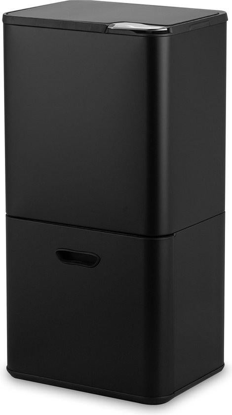 Prullenbak Afvalscheiding - 2 Compartimenten - RVS, 60 liter, Nieuw, 40 liter of meer, Ophalen of Verzenden, Rvs