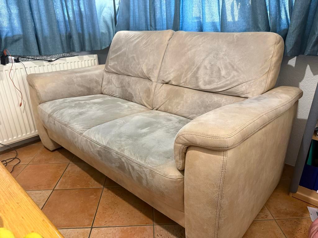 2,5-zits bank beige, Ophalen, Gebruikt, 150 tot 200 cm, Tweepersoons