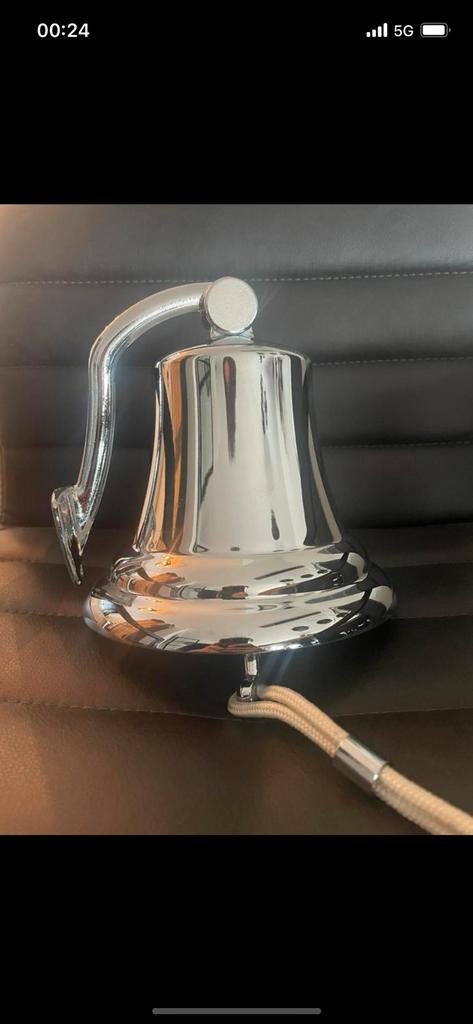 scheepsbel van verchroomd messing,, Ophalen of Verzenden, Zo goed als nieuw