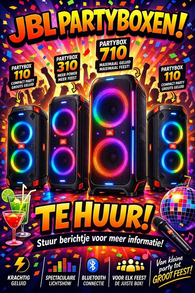 JBL PARTYBOXEN TE HUUR, Ophalen
