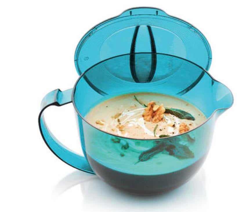 Tupperware Microcook Maatkan 1 ltr - Magnetronbestendig, Huis en Inrichting, Keuken | Tupperware, Verzenden, Nieuw, Blauw, Beker of Kan