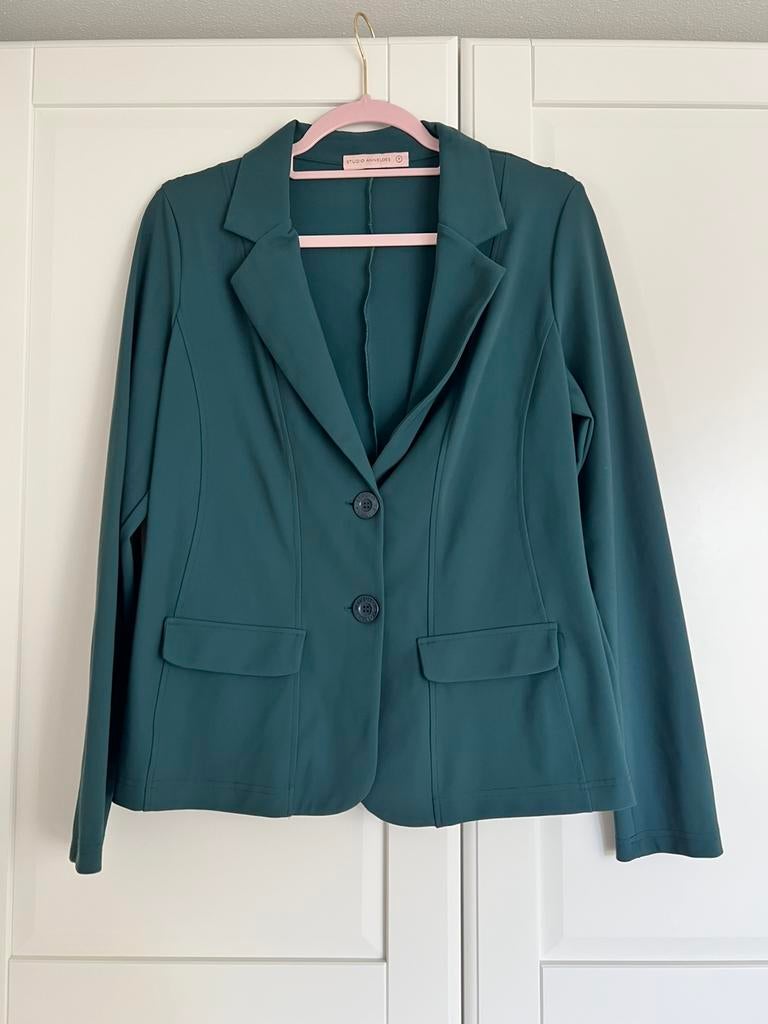 Studio anneloes broght bonded blazer M deep green, Maat 38/40 (M), Ophalen of Verzenden, Zo goed als nieuw, Jasje
