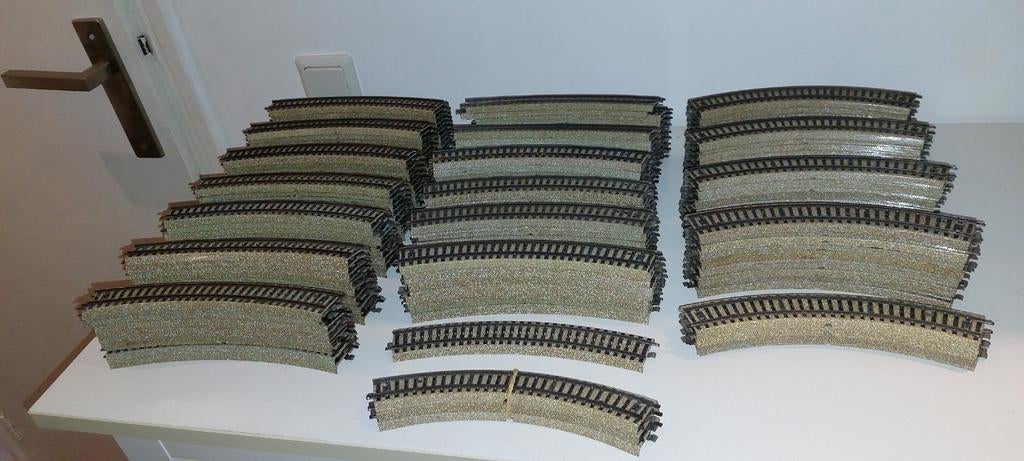 Marklin M Rails bochten 5100 en 5120, Wisselstroom, Gebruikt, Rails, Ophalen of Verzenden