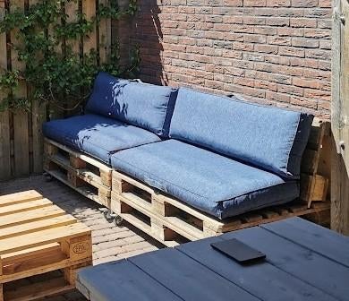 Buiten kussens voor pallet bank (3x), Tuin en Terras, Tuinmeubel-accessoires, Ophalen, Zo goed als nieuw