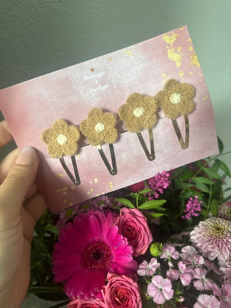 Haarknipjes & haarclipjes gebreide bloem, Ophalen of Verzenden, Nieuw, Haarknipjes & haarclipjes