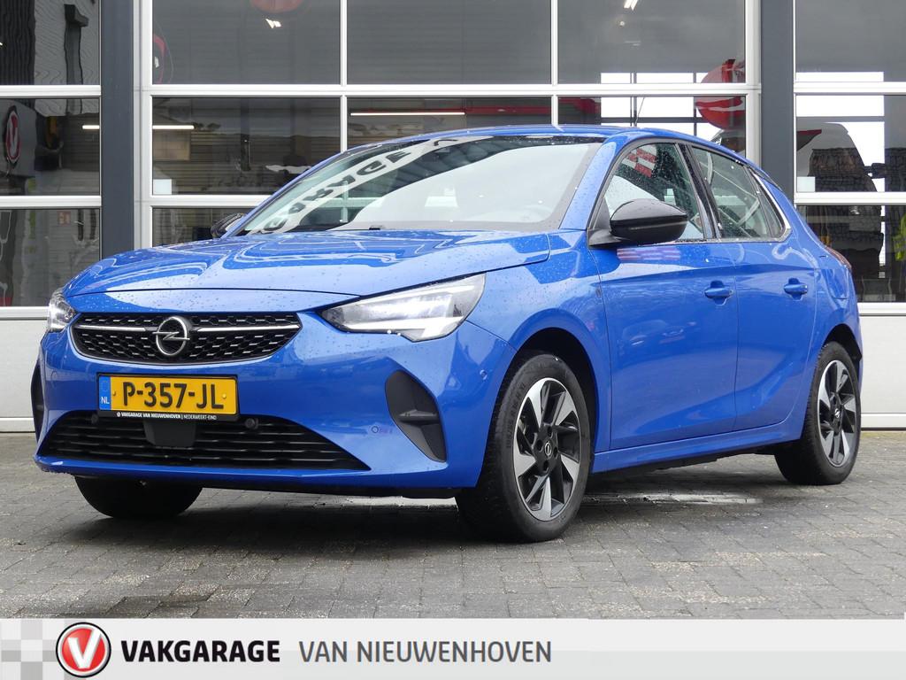 Opel Corsa-e Elegance Premium Pack 50 kWh *t/m 10de bouwjaar, Gebruikt, Huisgarantie, Met garantie (alle), Blauw