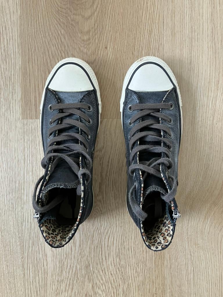 Converse All Star dames hoog bruin leder gympen maat 36, Bruin, Ophalen of Verzenden, Sneakers of Gympen, Converse All Stars