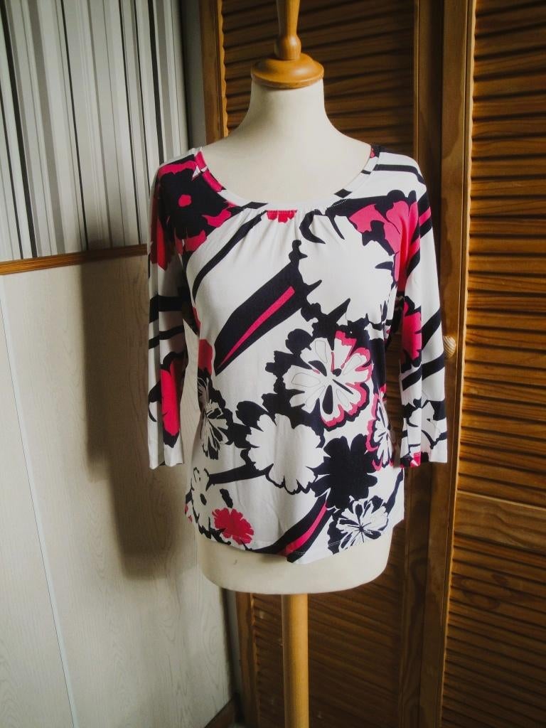 Wit bloemenshirt BASLER maat L, Kleding | Dames, Wit, Ophalen of Verzenden, Zo goed als nieuw, Basler